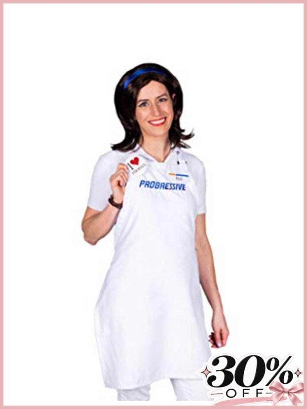 Progressive Flo Costume Apron Wig Adult Halloween Cosplay